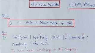 REARRANGE  JUMBLE WORDS FOR 11th 10th9th class [upl. by Jon617]