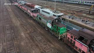 Locomotives réformées à Sotteville les Rouen en vue aérienne par drone [upl. by Harcourt]