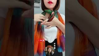 Easy make fashion scarf tie around the neck long dupatta scarf for girls shorts short tiktok [upl. by Shanley]