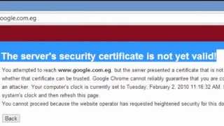 The servers security certificate is not yet valid [upl. by Enaile]