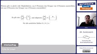 Symmetrie des Binomialkoeffizienten [upl. by Fleurette]