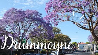 Drummoyne  Sydney  Australia  Ferry Wharf and main street walk  Jacaranda [upl. by Eybbob]