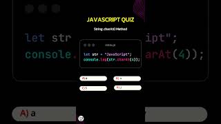 String charAt Method in JavaScript  JavaScript quiz questions and answers JavaScriptCharAt short [upl. by Avad]