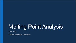 Melting Point Analysis 1 [upl. by Yenahs745]