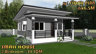 39 SQM  SMALL MODERN HOUSE DESIGN IDEA  2 BEDROOM  1 TampB  SIMPLE HOUSE DESIGN [upl. by Ahsieker]