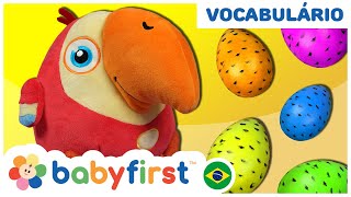 Desenhos educativos  APRENDA O NOME DOS ANIMAIS COM OVO SURPRESA  Baby First Brasil [upl. by Oirifrop]