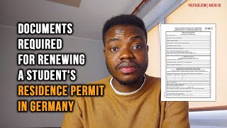 Documents Required For Renewing a Students Residence Permit in Germany [upl. by Millicent837]