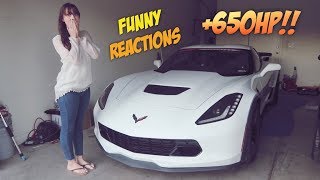 Launching My 2015 Supercharged Corvette Z06 GIRLFRIEND REACTION VIDEO [upl. by Dlaner]