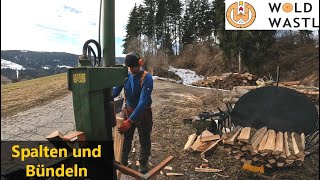 Holzspalten und bündeln  total entspannende Arbeit [upl. by Eyanaj67]