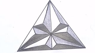 3d triangle drawing step by step  3d pyramid drawing easy  3D Drawing [upl. by Finn]