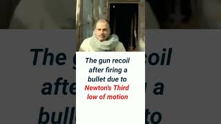 recoiling of gun is due to Newtons third low of motion Eduwizzacademy generalscience shorts [upl. by Partan]