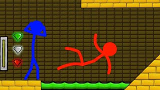 Watergirl and Fireboy  Complete Edition 23  Stickman Animation [upl. by Essilrahc696]