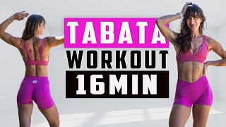 16MIN HIIT TABATA  FULLY STANDING NO EQUIPMENT [upl. by Carthy]