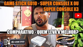 GAME STICK GD10 SUPER CONSOLE X OU SUPER CONSOLE X3  QUAL O MELHOR RETRO GAMER Comparativo [upl. by Nimocks460]