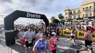 Spetses mini Marathon 2024 25K run start [upl. by Ahsiekyt17]