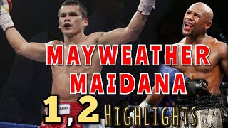 Floyd Mayweather Jr kontra Marcos Maidana 12 fights highlights [upl. by Ahsimot]