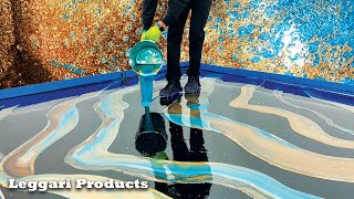 How To Do An Epoxy Dirty Pour On A Floor Using Leggari Metallic Epoxy [upl. by Trow]