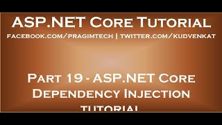 ASP NET Core dependency injection tutorial [upl. by Tat]