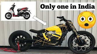 Indias First Scooter To Motorcycle Modified Aprilia SR150 Into Custom Motorcycle By TJMotoDelhi [upl. by Snider]