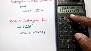 Rectangular to Polar Form Polar to Rectangular Conversion using Calculator [upl. by Ralfston]