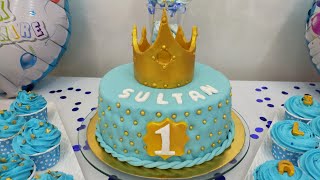 حلوة عيد ميلاد ولد سهلة بعجين السكر تستحق التجربة كيك ديزاين الأمير sultan [upl. by Attehcnoc]