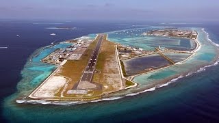 Landing in Male Airport Maldives  Aerial View of Maldives [upl. by Valenka189]