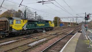 70 009 on hire from Freightliner leads Colas Rails Carlisle to Chirk logs noisily through Carlisle [upl. by Hyozo]