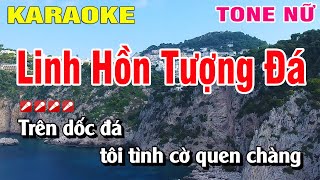 Karaoke Linh Hồn Tượng Đá Tone Nữ Nhạc Sống  Nguyễn Linh [upl. by Anniroc]