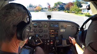 Cessna Landing in a Neighborhood Challenging Class B Airspace  NorCal Flying [upl. by Llaccm]