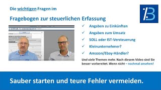 Fragebogen zur steuerlichen Erfassung  die wichtigen Fragen [upl. by Obnukotalo]