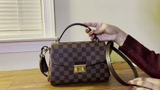 Louis Vuitton Croisette Damier Ebene Handbag Unboxing and Review [upl. by Nytram]