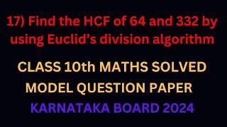 find the hcf of 64 and 332 by using euclids division algorithm [upl. by Digirb]