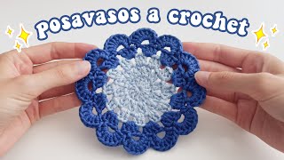 Tutorial de POSAVASOS Redondo a CROCHET 💙 [upl. by Kerin]