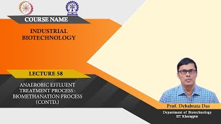 Lecture 58  Anaerobic Effluent Treatment Process  Biomethanation Process Contd [upl. by Anaigroeg]