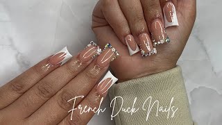 FRENCH DUCK NAILS  ACRYLIC NAIL TUTORIAL [upl. by Arval]