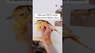 Take my FREE loose watercolour Robin class today❤️🎨 [upl. by Rabkin]