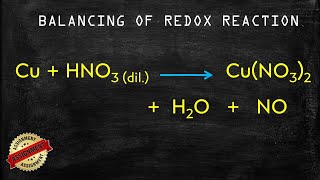 How to Balance Redox Reaction  Cu  HNO3 diluted → CuNO32  H2O  NO [upl. by Assillem]