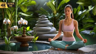 Meditation Music Relax Mind and Body Relaxing music with the sounds of nature Bamboo Water Fountain [upl. by Keram]