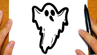 COME DISEGNARE UN FANTASMA SPAVENTOSO PER HALLOWEEN  Disegni facili ed educativi [upl. by Andreana710]