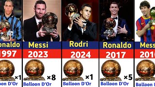 All Balloon DOr Winners 1956  2024  Rodri won 2024 Balloon DOr [upl. by Oniratac]