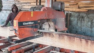 LT40 sawmill cuts structural timber in Africa  WoodMizer Africa [upl. by Arek334]