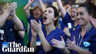 Thousands across UK applaud NHS workers on third week of clapforcarers [upl. by Ahsinak368]