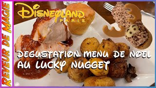 Dégustation Menu de Noël au Lucky Nugget Présentation Menu de Noël Café Hyperion à Disneyland Paris [upl. by Silva]