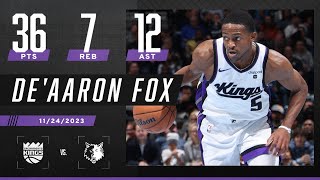 DeAaron Fox EXPLODES with a doubledouble in Kings big win over Timberwolves 💪  NBA on ESPN [upl. by Rentschler]