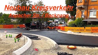 Backnang Neubau Kreisverkehr Aspacher Strasse [upl. by Ydnil]