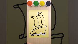 Sand painting Ship art sandart shorts kidscoloring [upl. by Sela331]