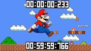 1 Hour 60 Minutes Mario Running Timer  Fun Countdown amp CountUp Combo [upl. by Endys]