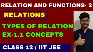 RELATION AND FUNCTIONS 2 RELATIONS REFLEXIVE SYMMETRIC TRANSITIVE EQUIVALENCE RELATION 12 JEE [upl. by Norine]