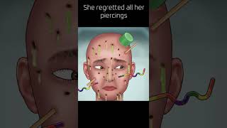 Removing infected piercing from face shorts asmranimation asmr animation [upl. by Aser]