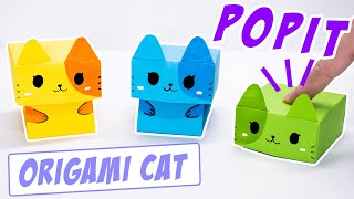 Origami CAT BUTTON TOY origami pop it origami fidget toy [upl. by Maleeny]